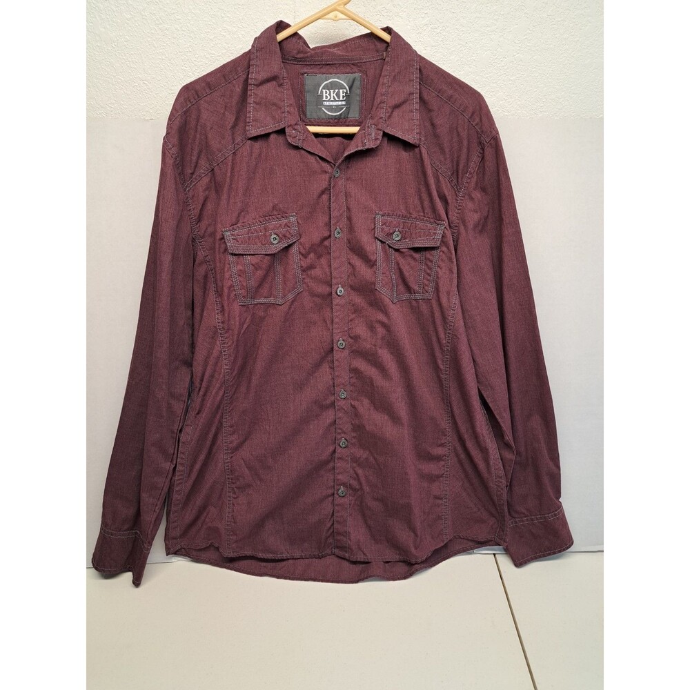 BKE Athletic Fit Men's Button Front Casual Shirt Size XL